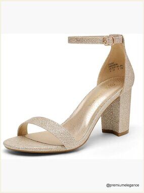 Chunky Low Heel Pump Sandals with Adjustable Buckle
